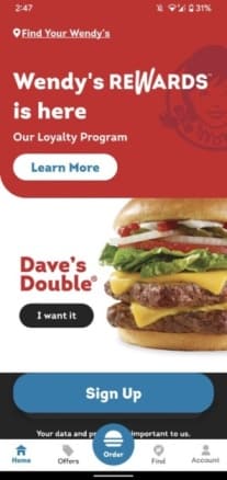 Wendy’s – Earn Rewards, Order Food & Score Offers